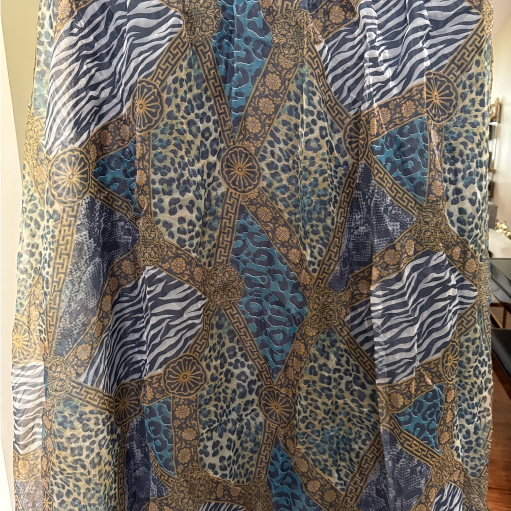 Ashley Stewart Black and White Maxi A-Line Skirt